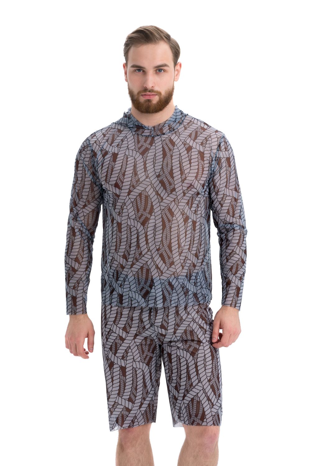 Men&#39;s T-shirt with hood &quot;Ropes&quot;