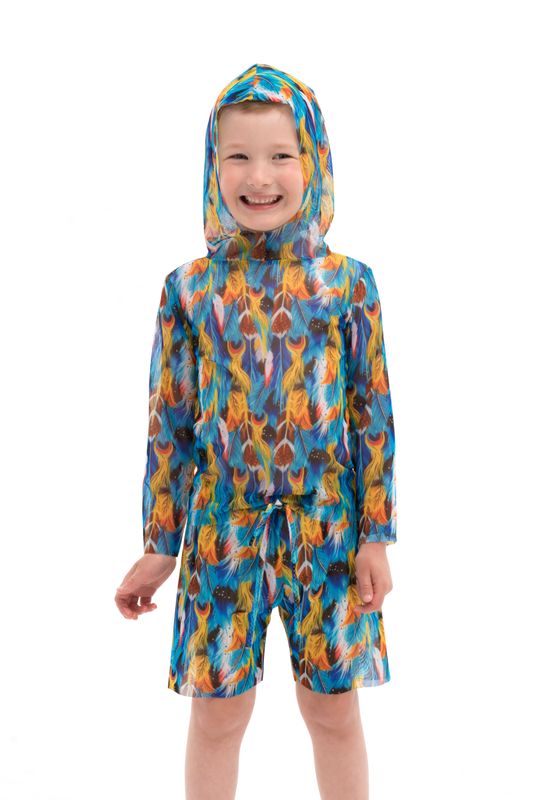 KID&#39;s Smart T-shirt with Hood &quot;Feathers&quot;
