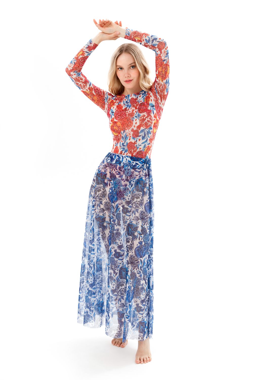 Beach skirt "Pomegranate Blue"