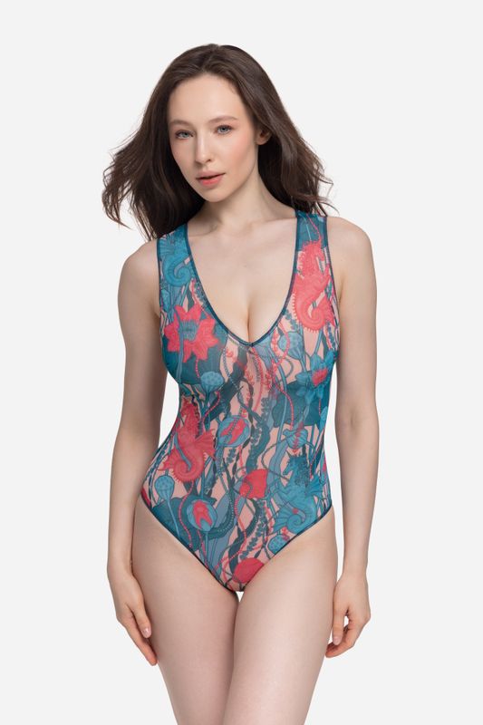 Sleeveless Swimsuit with V-Neck &quot;Seaunicorns&quot;