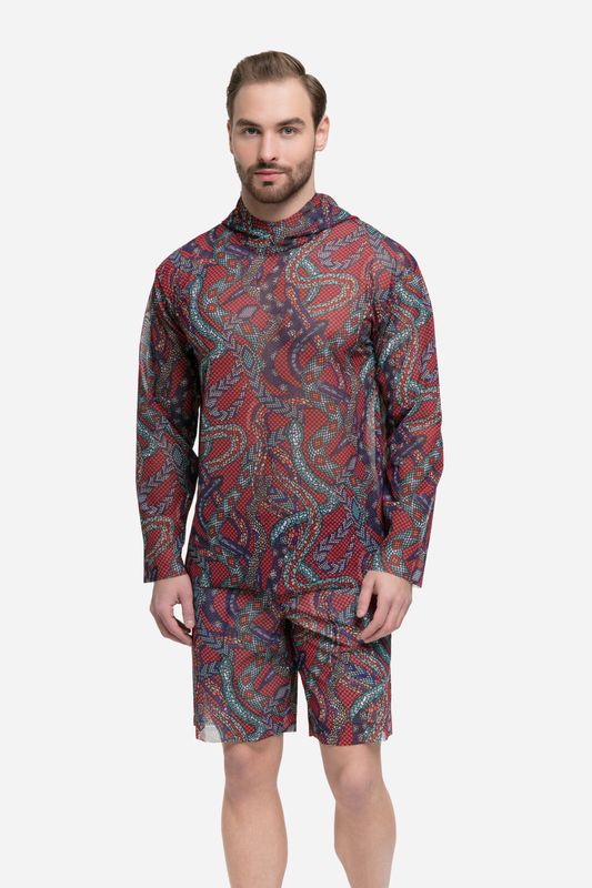 Men&#39;s T-shirt with hood &quot;Snakes Mosaic&quot; (Heavy)