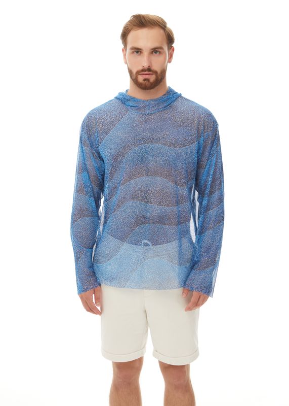 Men&#39;s T-shirt with hood &quot;Wave Mosaic&quot;