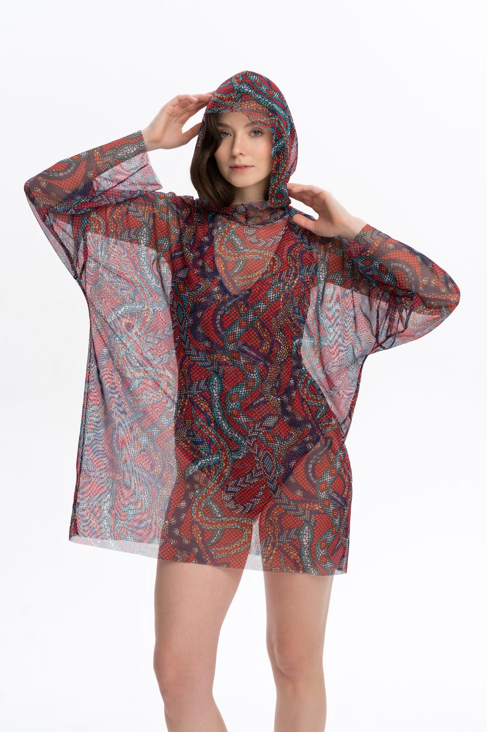 Smart T-Shirt Oversize with Hood &quot;Snakes Mosaic&quot;