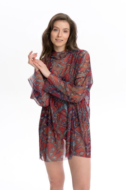 Smart T-Shirt Oversize with Hood "Snakes Mosaic"