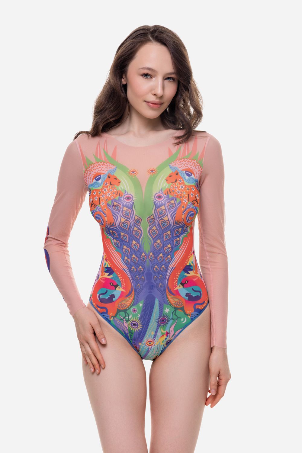 Closed Back One-piece Swimsuit with Sleeves &quot;Brasil&quot;
