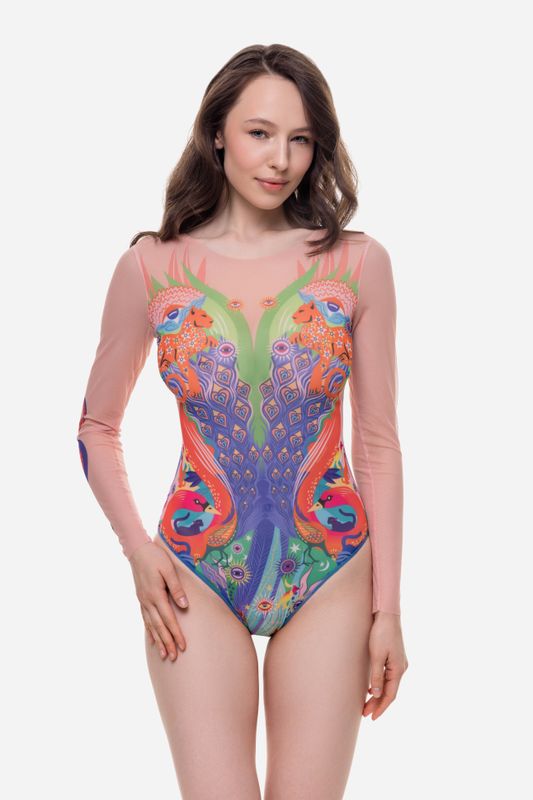 Closed Back One-piece Swimsuit with Sleeves "Brasil"