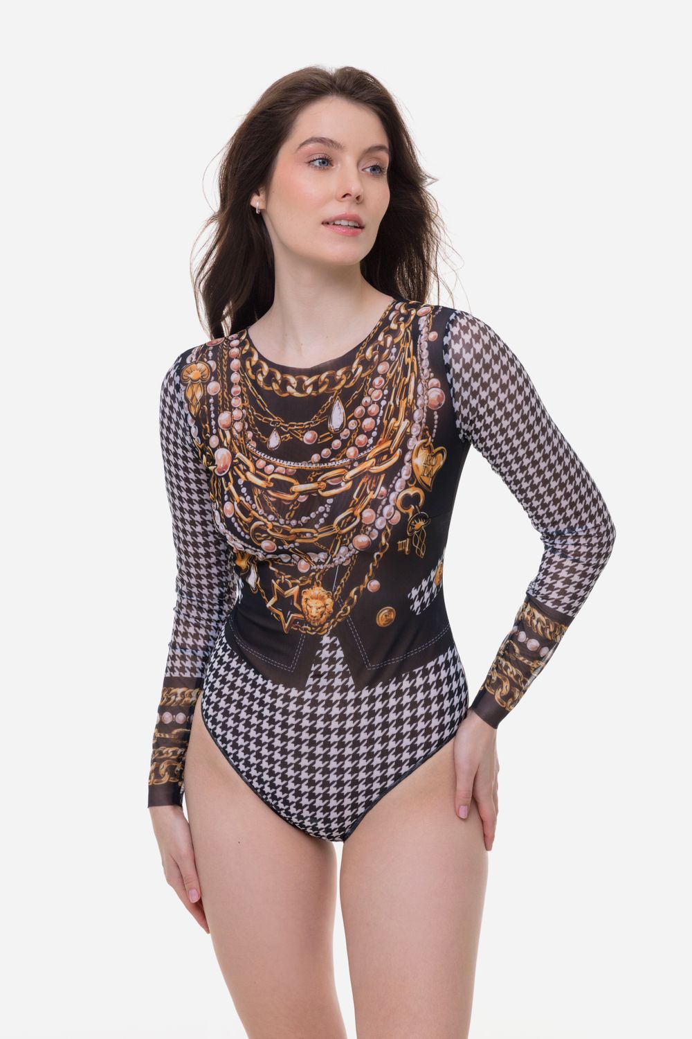Closed Back One-piece Swimsuit with Sleeves &quot;Paris Chic&quot;