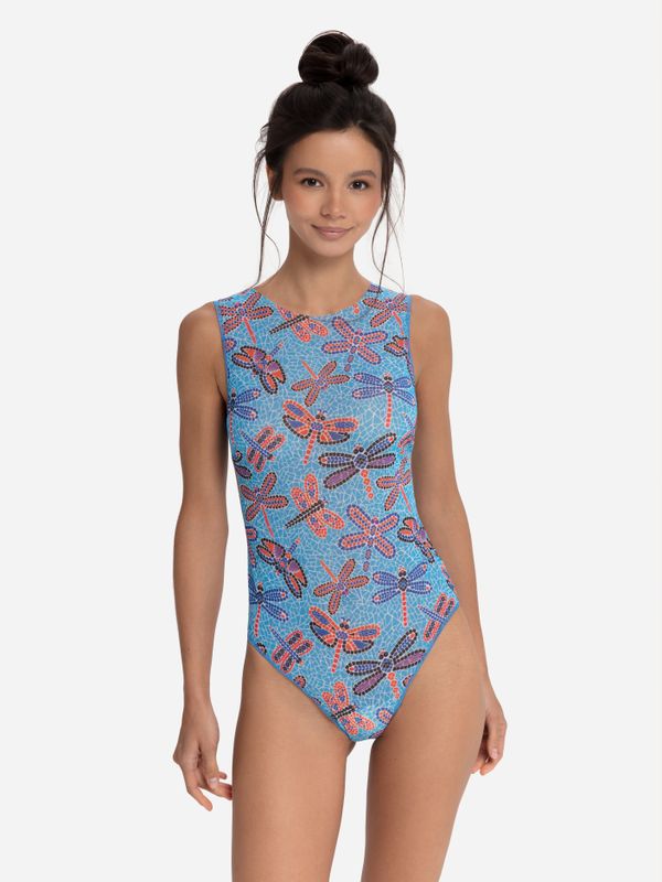 One-piece Sleeveless Swimsuit &quot;Dragonflies Mosaic&quot;