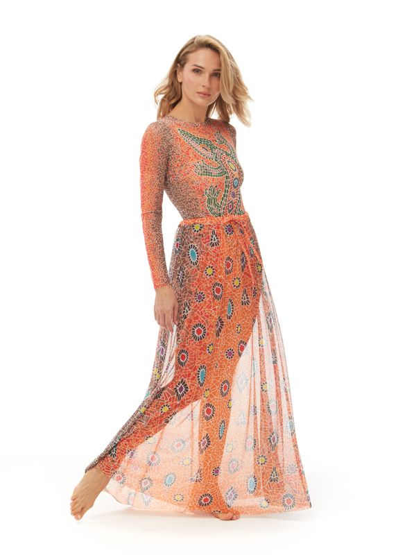 Beach skirt &quot;Crocodile Orange&quot;