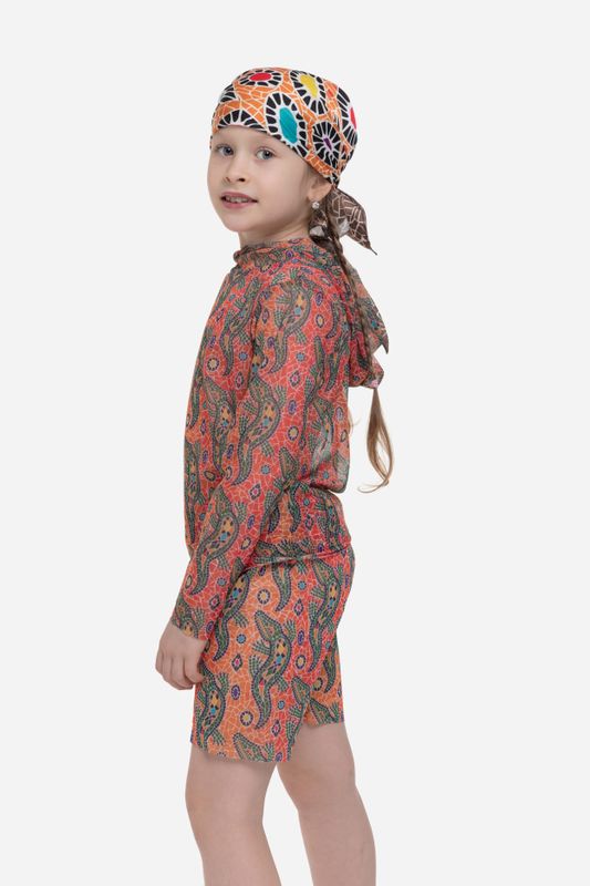 Kids Shorts "Crocodile Orange pattern"