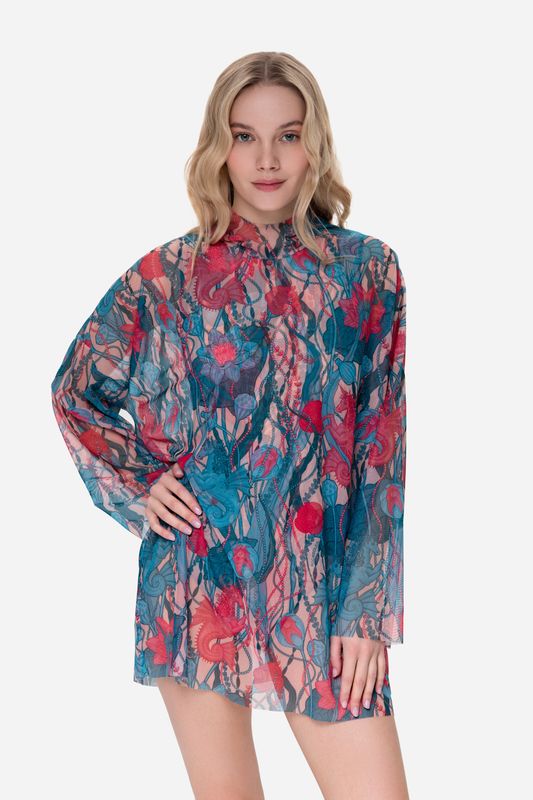 Smart T-Shirt Oversize with Hood "Seaunicorns"