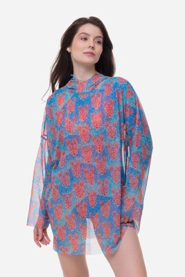 Smart T-Shirt Oversize with Hood &quot;Lobster pattern&quot;