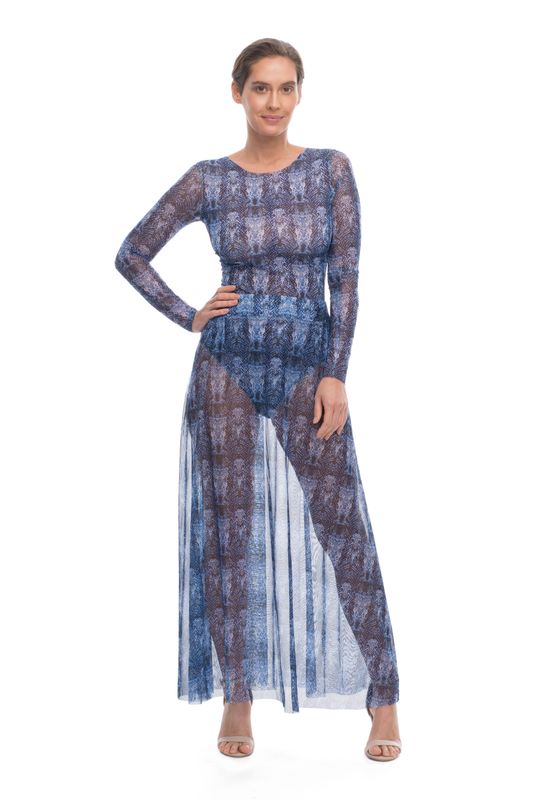 Beach skirt "Snake Blue"