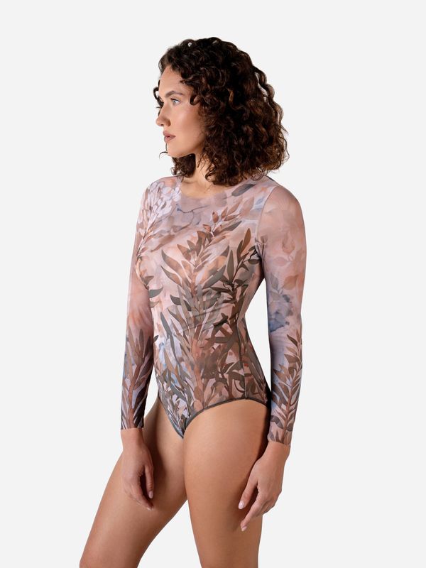 Closed Back One-piece Swimsuit with Sleeves "Olives"