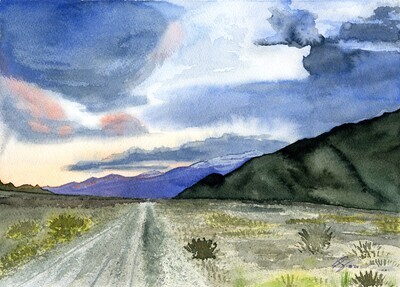 &quot;Old Alamo Road&quot; Original Watercolor