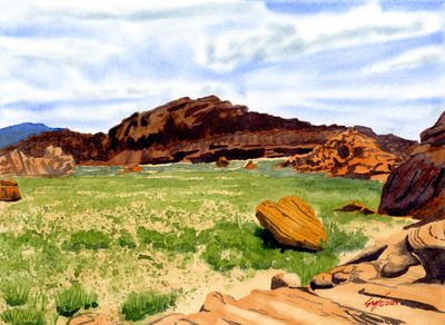&quot;Valley of Fire&quot; Original watercolor