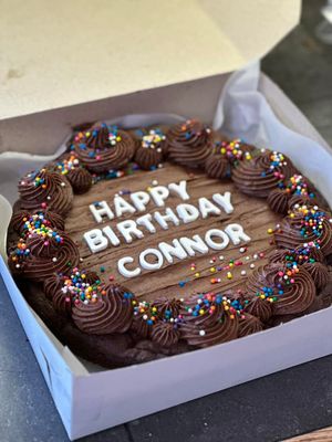 Fudgy Double Chocolate Chip Cookie Cake
