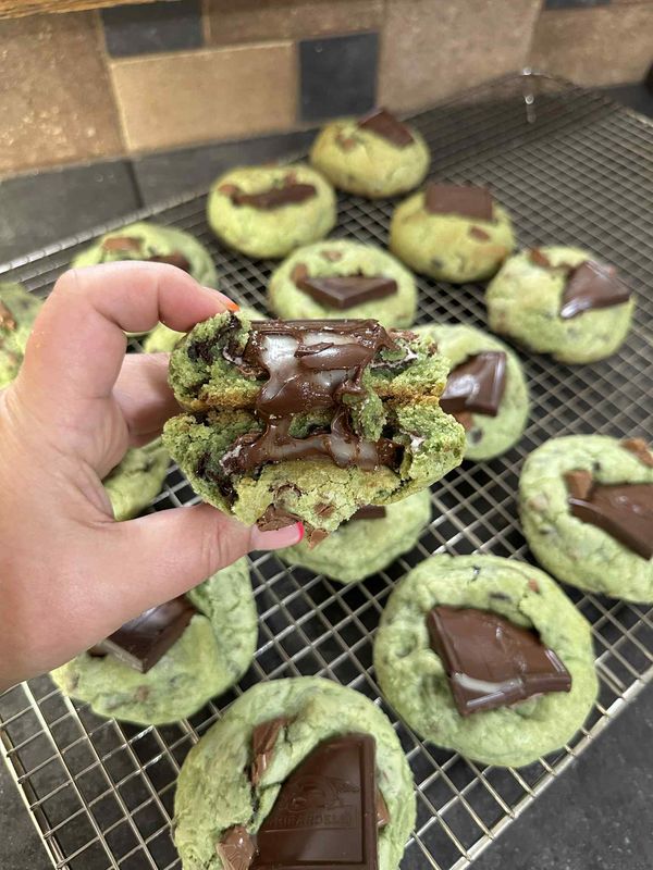 Stuffed Mint Chocolate Chip Cookie