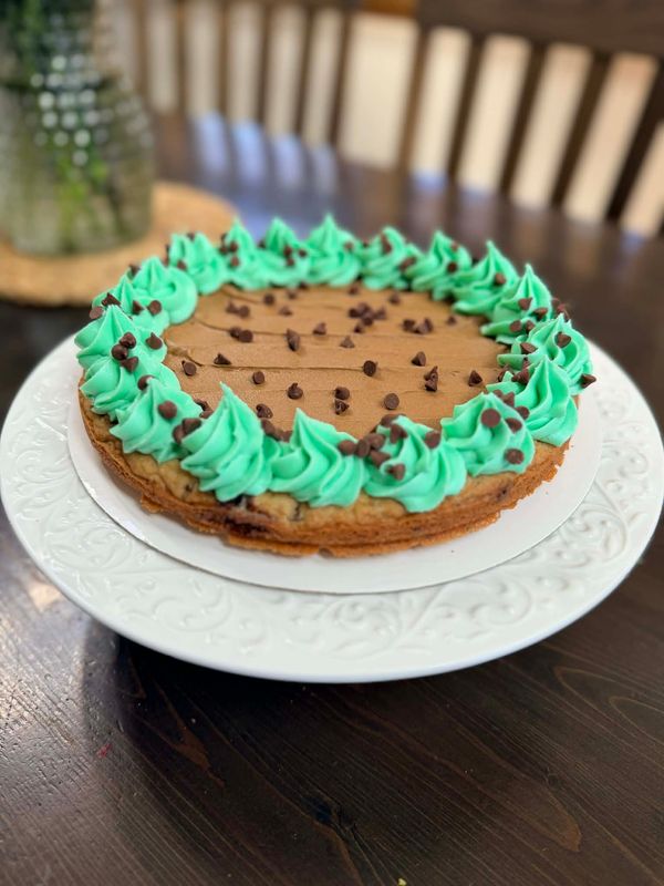 Mint Chocolate Chip Cookie Cake