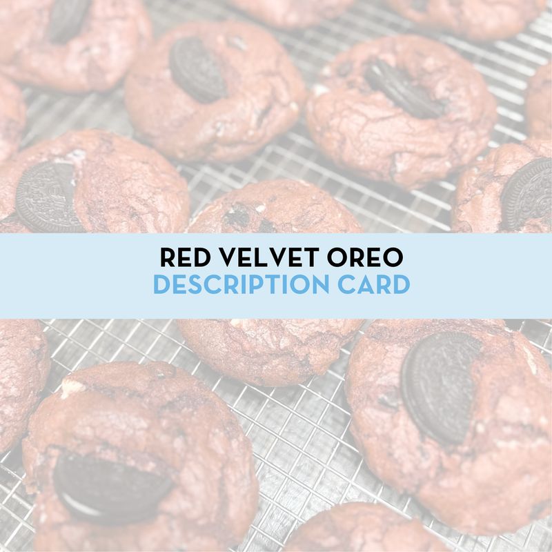 Red Velvet Oreo Cookie Display/Description Card