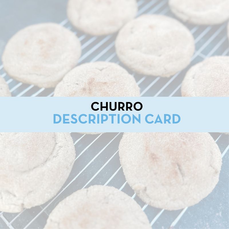 Churro Toffee White Chip Cookie Display/Description Card