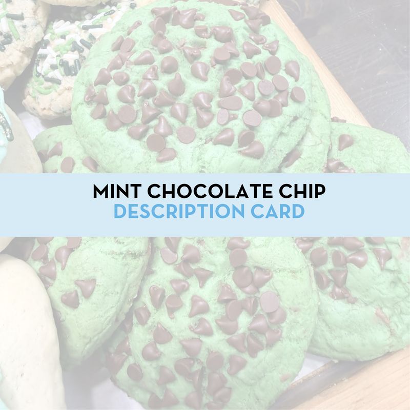 Mint Chocolate Chip Cookie Display/Description Card