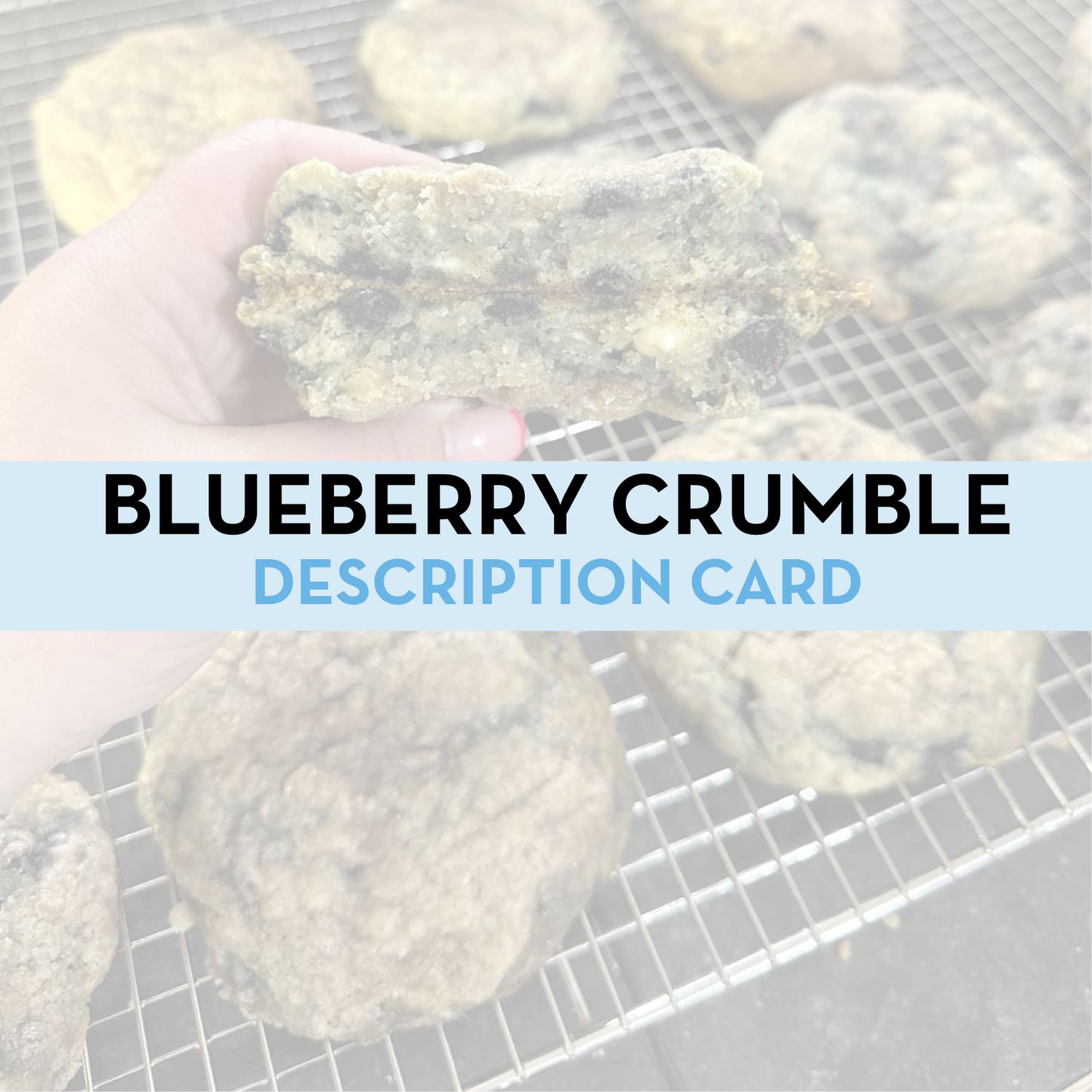 Blueberry Crumble Cookie Display/Description Card