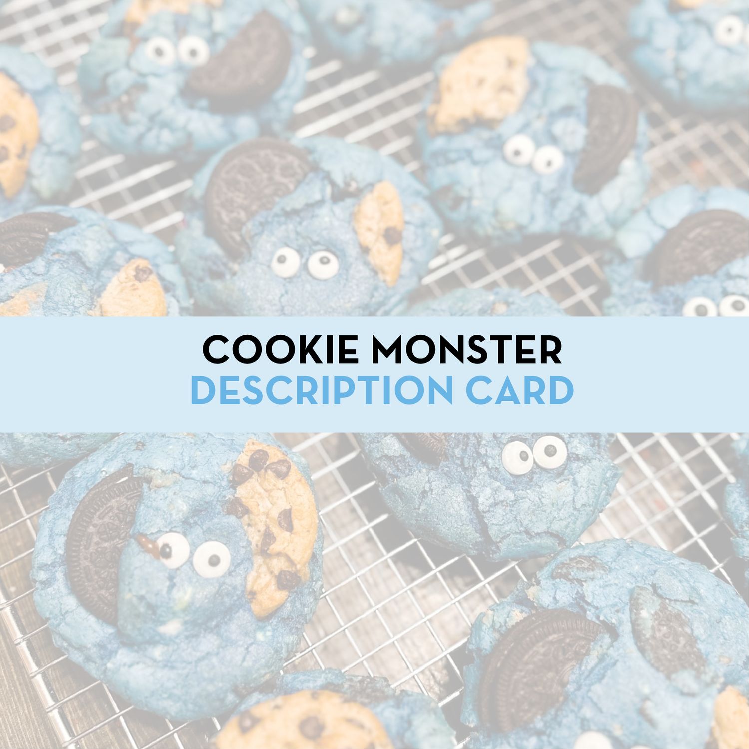 Cookie Monster Cookie Display/Description Card