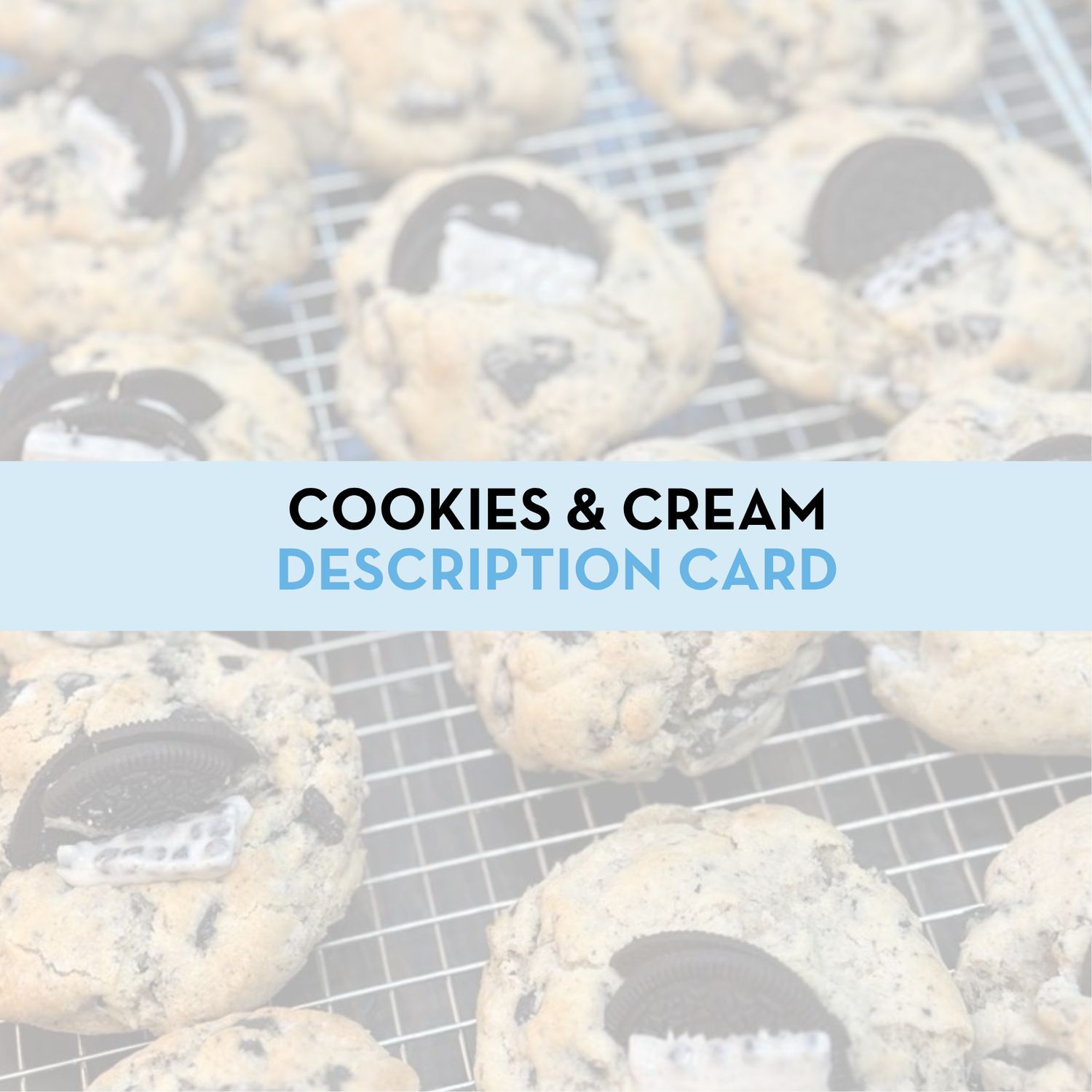 Cookies &amp; Cream Cookie Display/Description Card