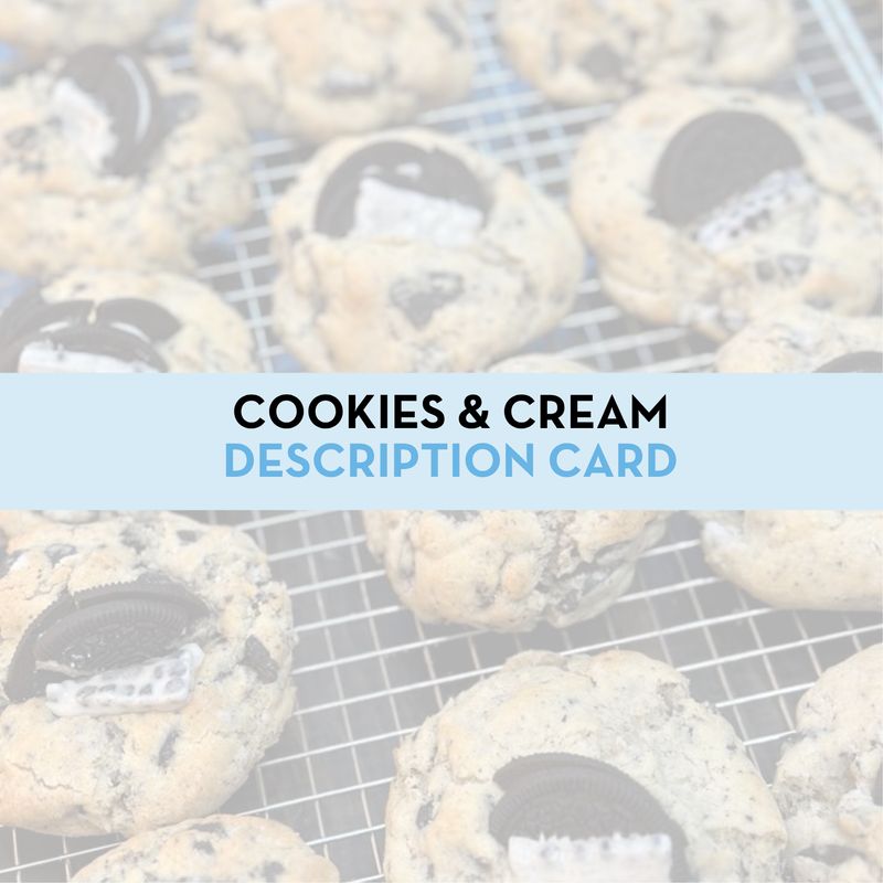 Cookies &amp; Cream Cookie Display/Description Card