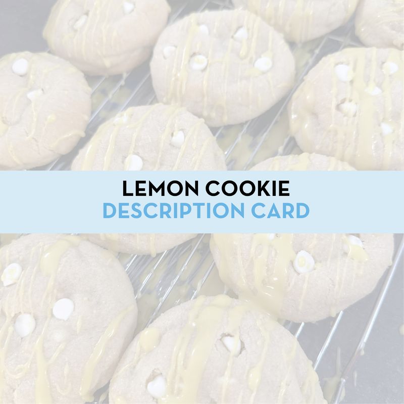 Lemon White Chocolate Chip Cookie Display/Description Card