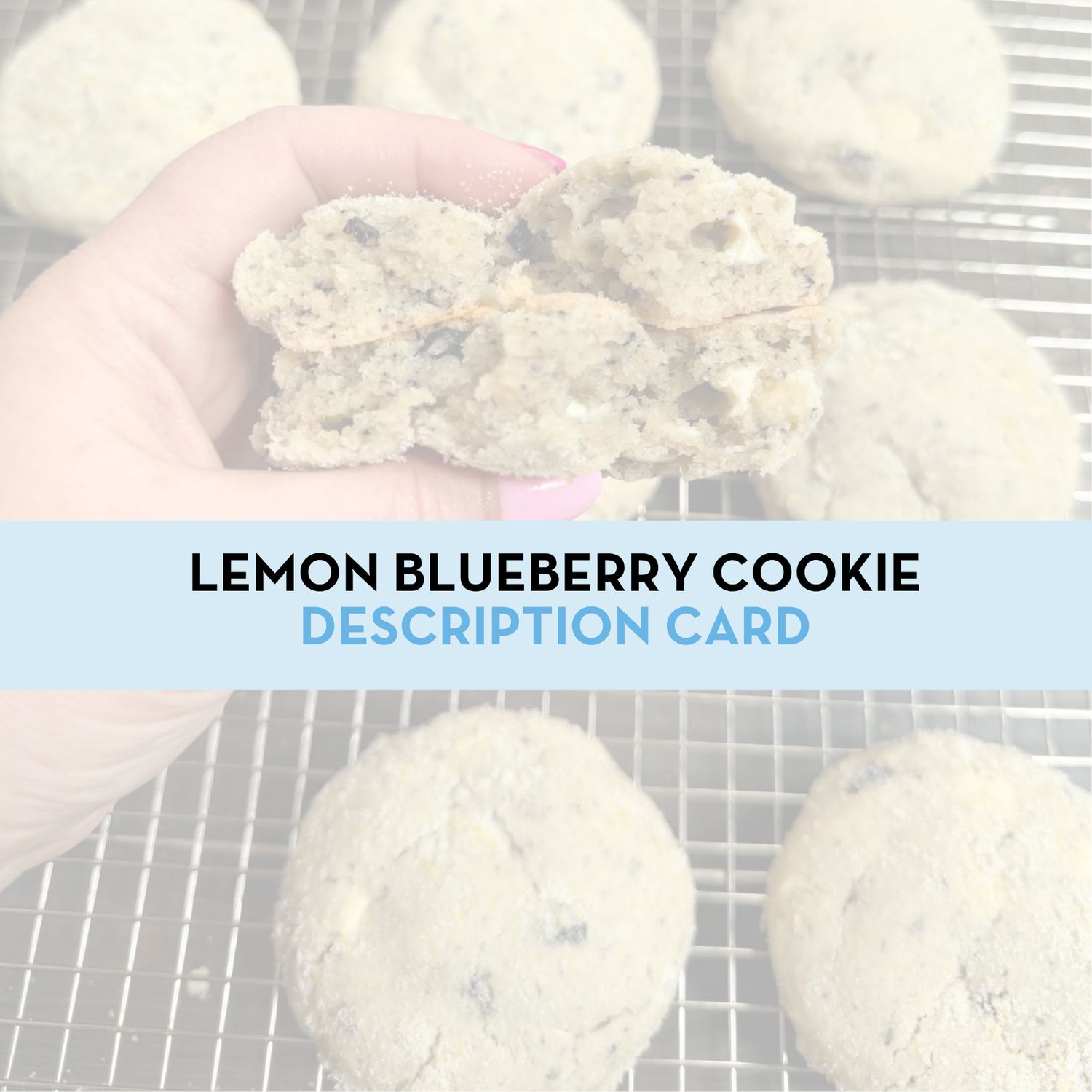 Lemon White Chocolate Chip Cookie Display/Description Card