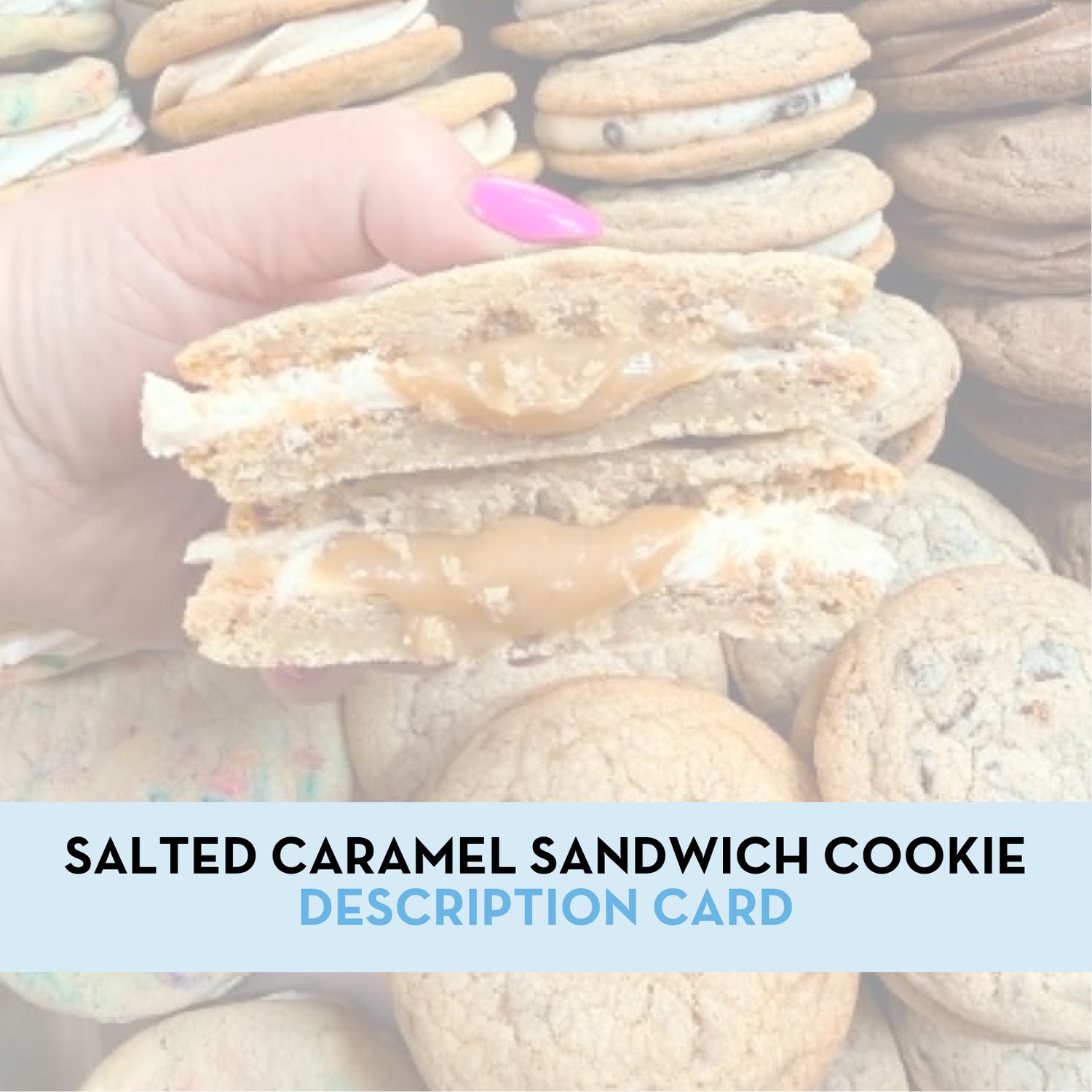 Salted Caramel Sandwich Cookie Display/Description Card