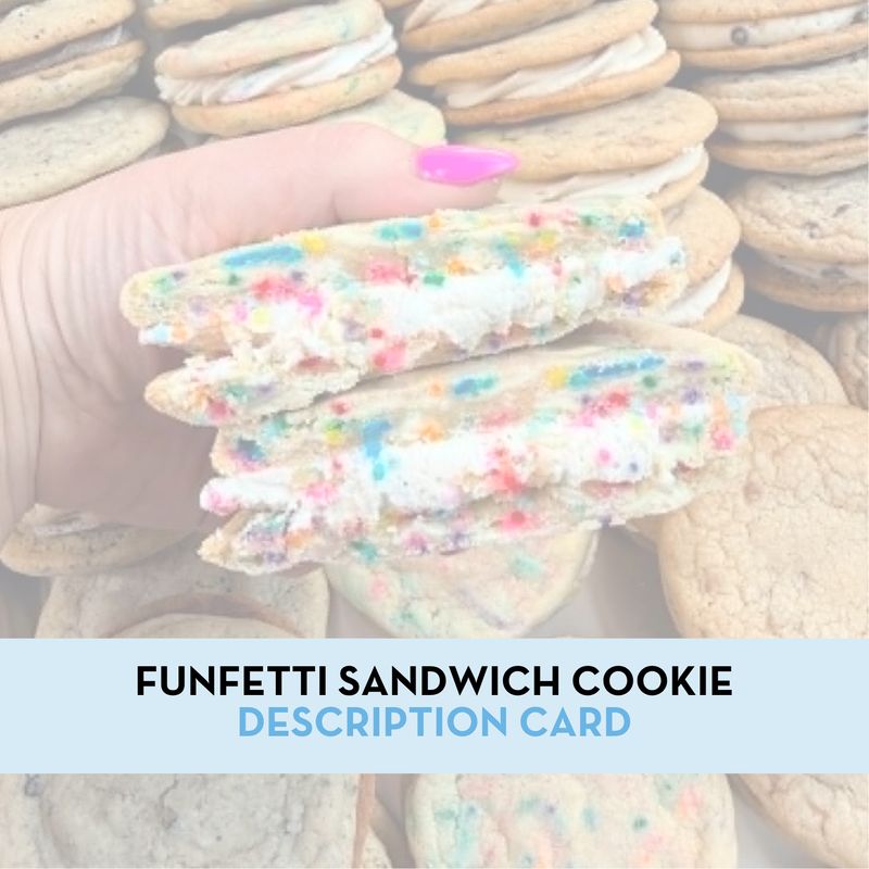 Funfetti Sandwich Cookie Display/Description Card