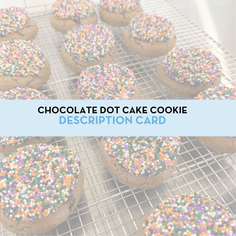 Chocolate Dot Cake Cookie Display/Description Card