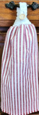 BH&amp;G Red Narrow Stripe Towel