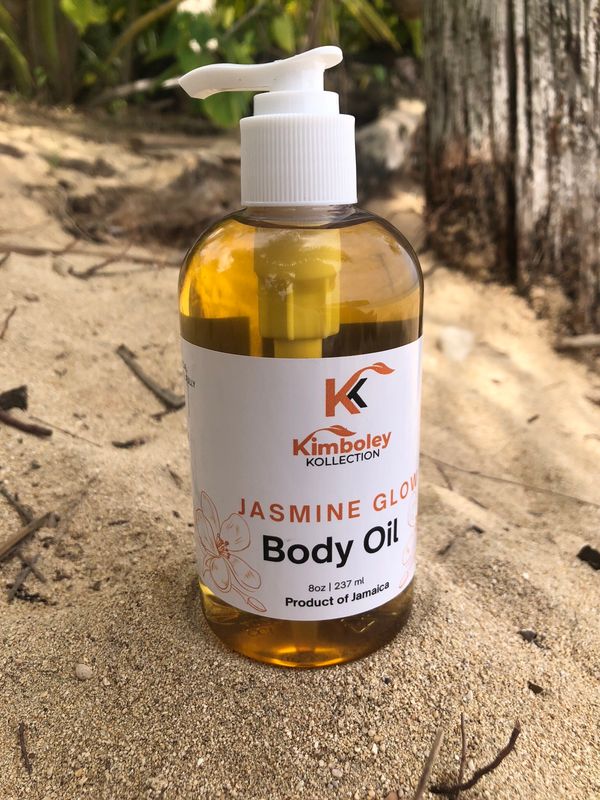 Jasmin Glow Body Oil-Hydrates Skin, Restores Shine - With Rice Bran Oil Apricot &amp; Vitamin E - 8 Fl Oz