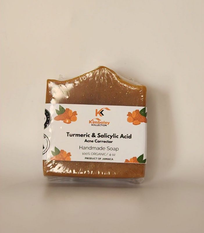 Turmeric &amp; Salicylic Acid Acne Corrector Handmade Natural Soap for Stubborn Back Acne, Chest Acne and Hyperpigmentation