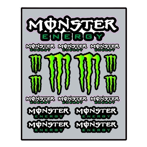 3-Pack of Monster Reflective Decals 8.5 x 11 Sheets.