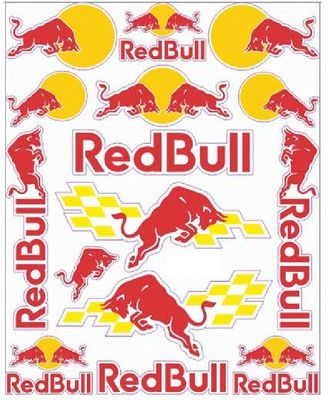 3 Pack Red Bull (Reflective) Decals 8.5&quot; x 11&quot; Sheet