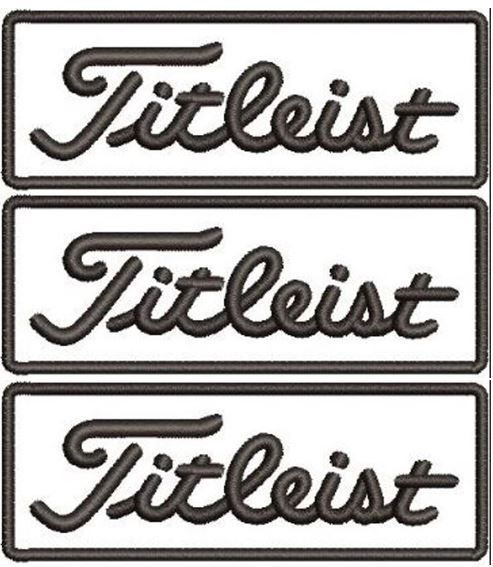 3 Pack Titleist Sleeve Iron-On Patch 3&quot; x 1&quot; White with Black Border.
