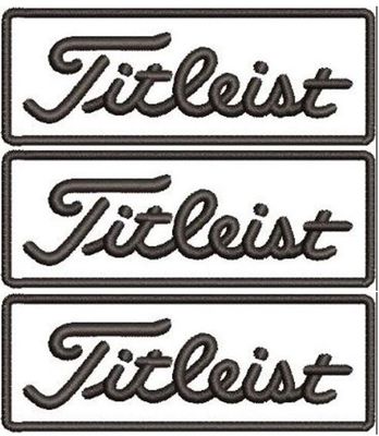 3 Pack Titleist Sleeve Iron-On Patch 3&quot; x 1&quot; White with Black Border.