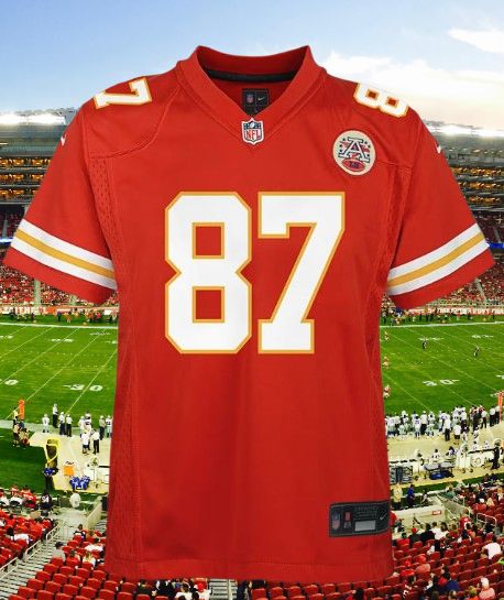 Travis Kelce Red Jersey Adult 2XL