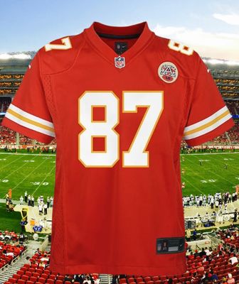 Travis Kelce Red Adult Fan Jersey