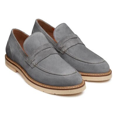 Loafers Gray Suede Mens Shoe