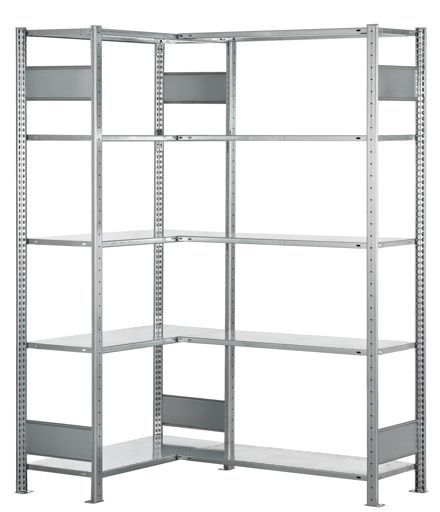 Eckregal Grundregal (Felder A + B) Stabilisierung mittels Längenriegel