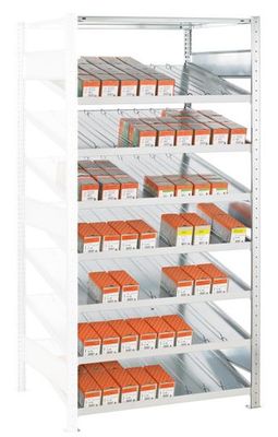 Kanban-Einzelregal Anbauregal, mit/ohne Trenn- und Seitenführungen, 7+1 Fachböden