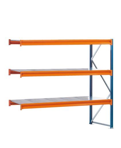 Weitspannregal W100 mit Stahlpaneelen, Anbauregal