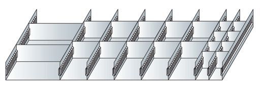 Schlitzwannen-Set 2 für Schubladenblöcke Höhe 100 mm