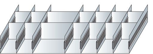 Schlitzwannen-Set 4 für Schubladenblöcke Höhe 200 mm